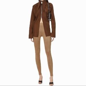 SPANX HIGH WAIST FAUX SUEDE LEGGINGS RICH CARAMEL SZ XS $98